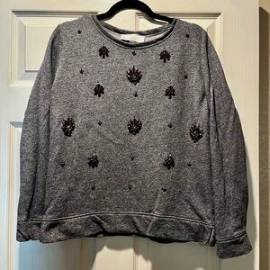LOFT Cotton Embellished Sweater